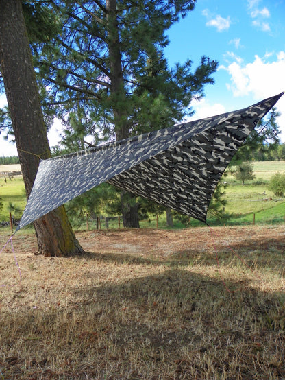Asym Hammock Tarp - Xenon Sil 1.1 Fire Pattern Standard Length