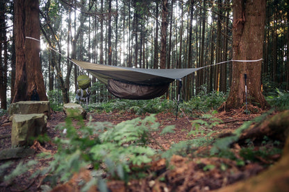 Asym Hammock Tarp - Xenon Sil 1.1 Fire Pattern Standard Length