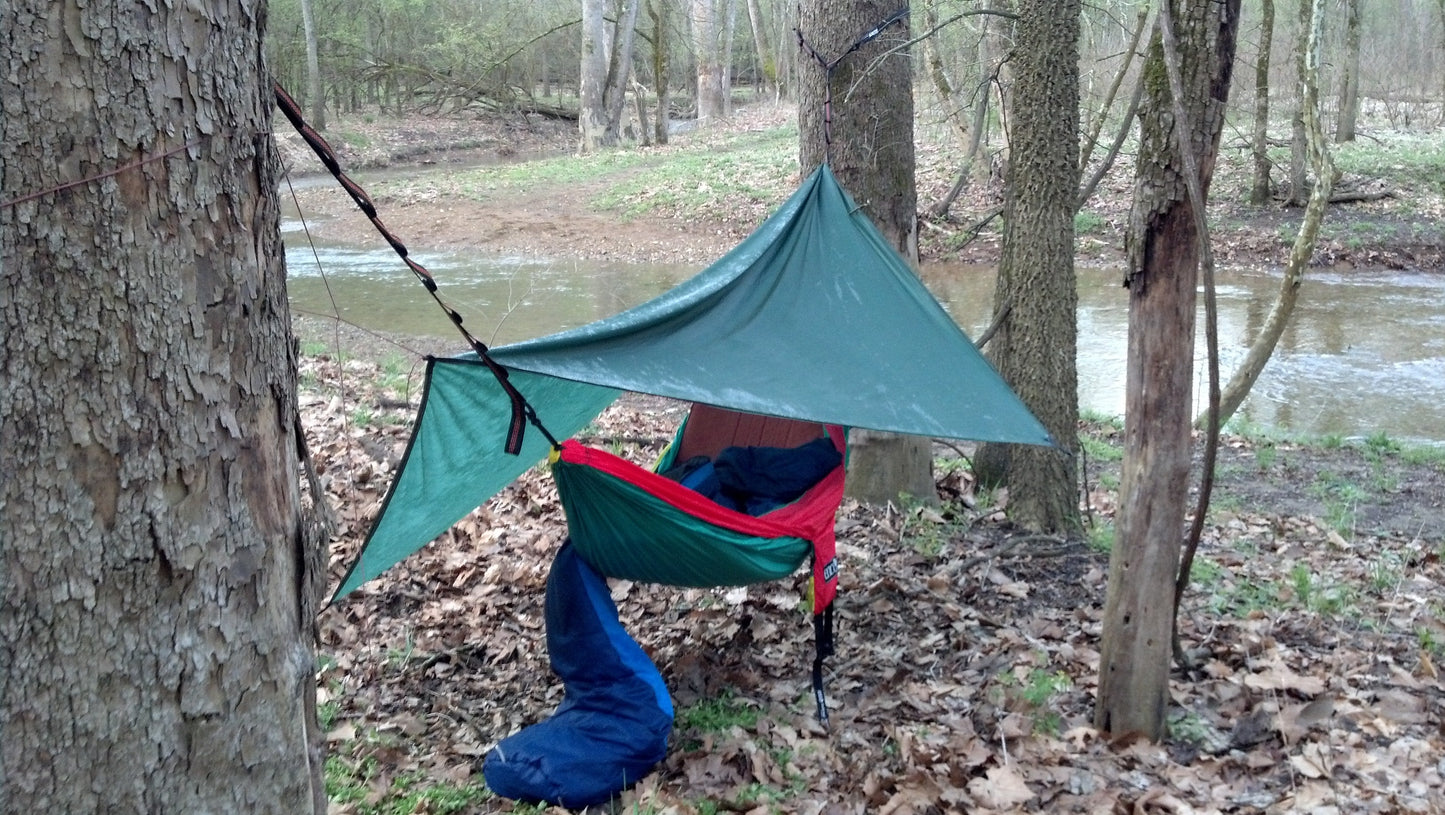 Asym Hammock Tarp - Xenon Sil 1.1 Fire Pattern Standard Length